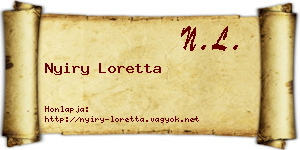 Nyiry Loretta névjegykártya